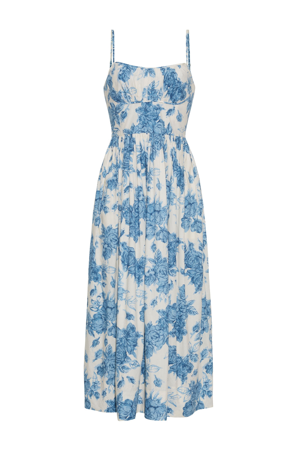alba midi dress Alba Midi Dress in Tossed Floral Blue 6