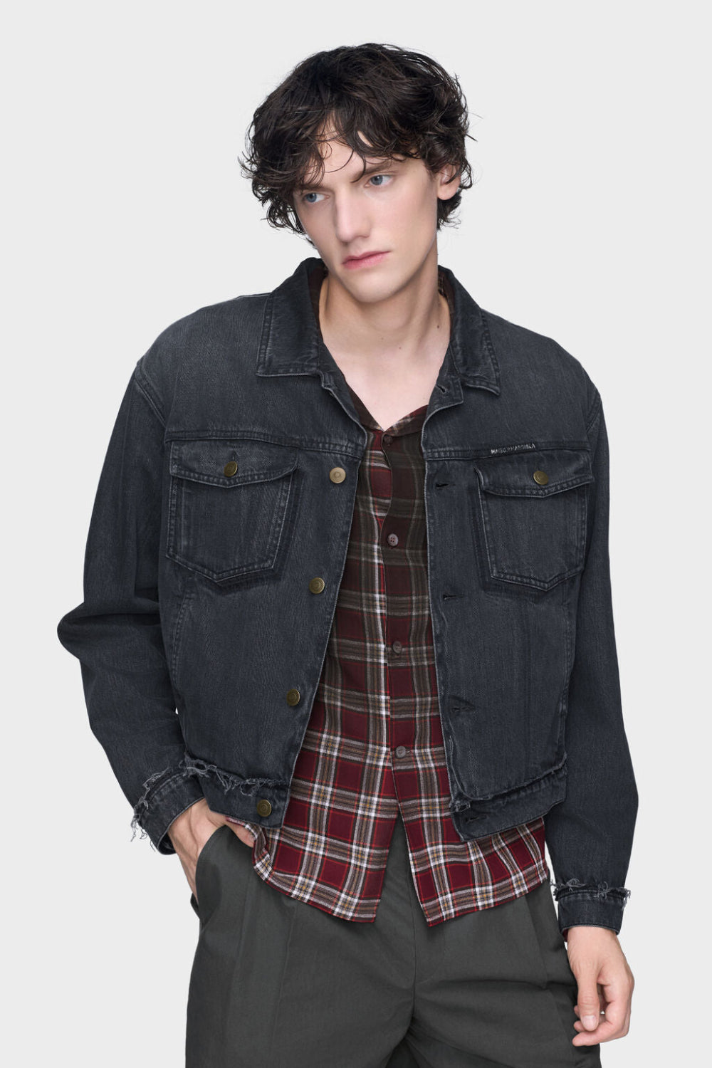 Maison Margiela, Denim Jacket, Man, Black, Size: 48