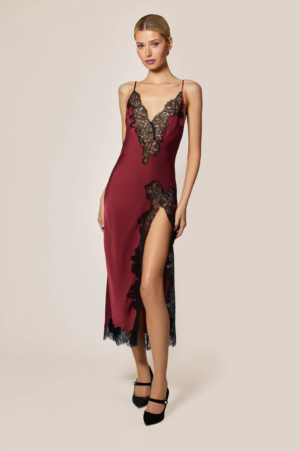 red midi slip dress Giselle Midi Slip Dress M / Brick Dust
