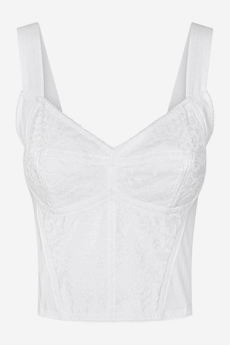 DOLCE & GABBANA Shaper Corset Bustier in Lace and Jacquard WOMEN'S LINGERIE