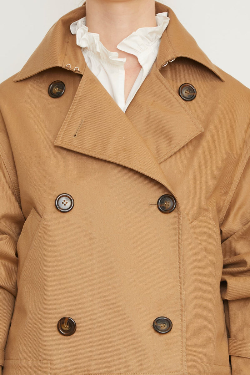 The Vivienne Cropped Trench in Tan