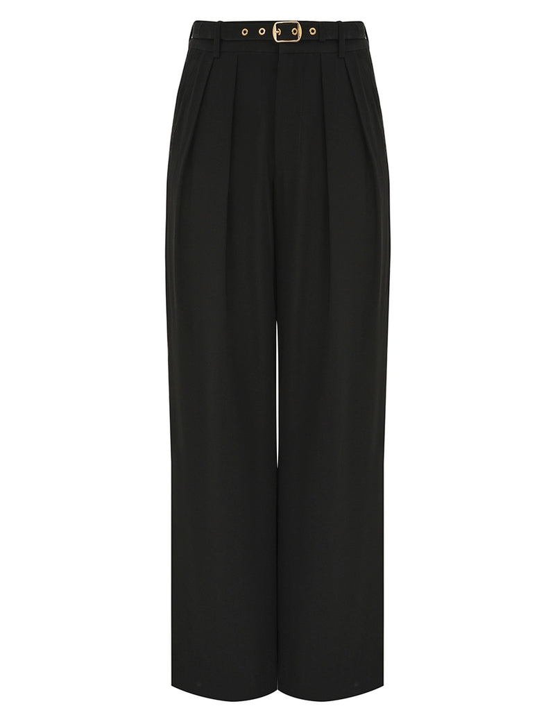 Lace Trim Wide Leg Pant
