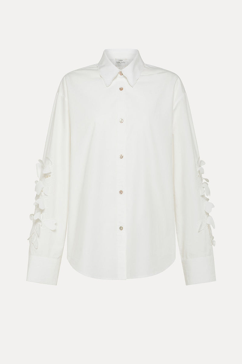 En fleur Embroidery Cotton Popline shirt