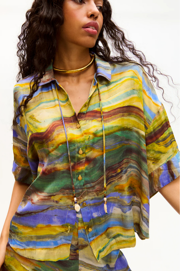 Kimono Top Emerald Marble