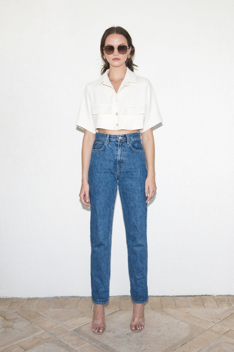 Riviera Top Crepe Pearl Buttons