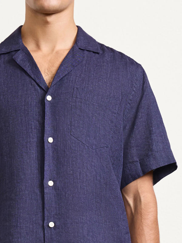 Angelo Linen Shirt Midnight Blue (Final Sale)