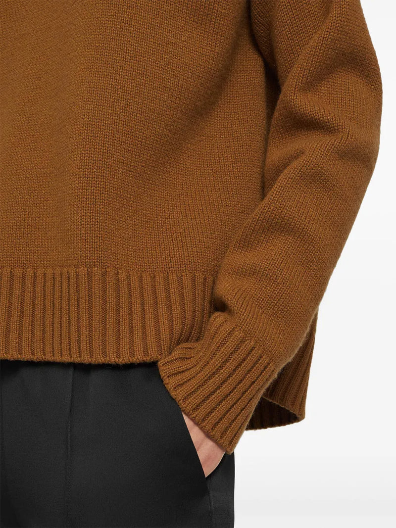 Long-Sleeved Cashmere Sweater Brown