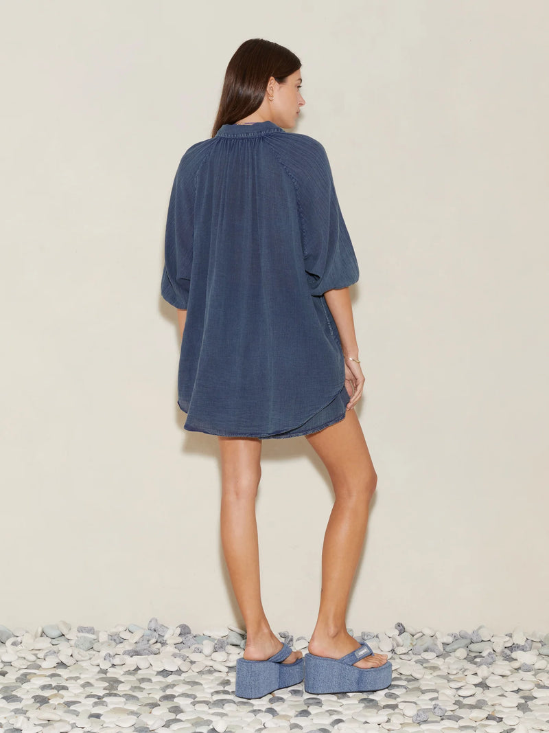 Gauze La Ponche Washed Shirts Indigo