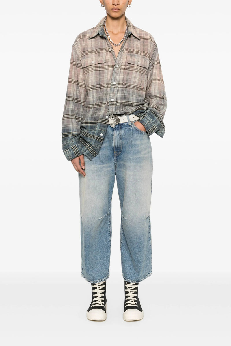 Crop Wide Leg Veiled Blue
