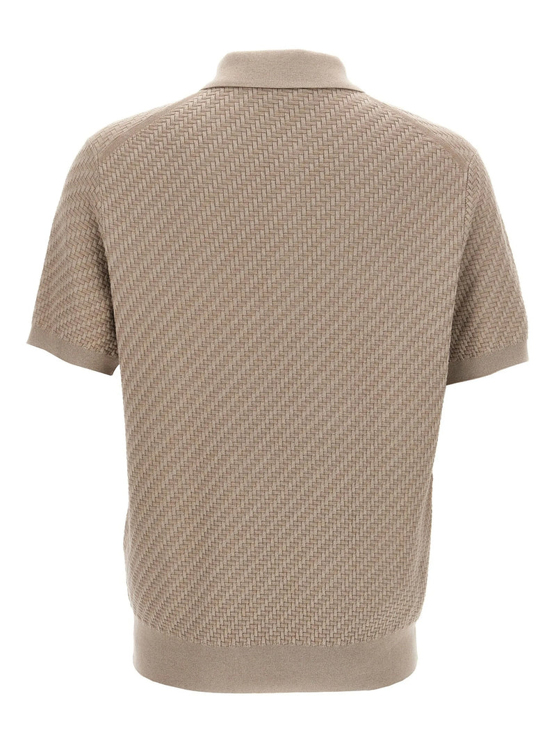 Trama Weave Polo Beige