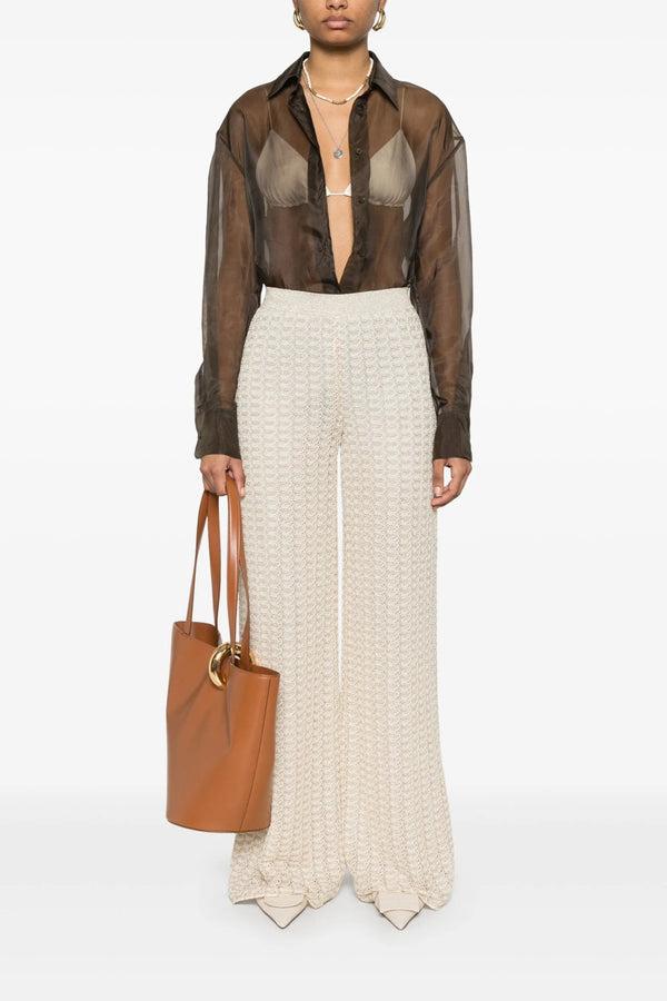 Viscose Lame Lace Trousers