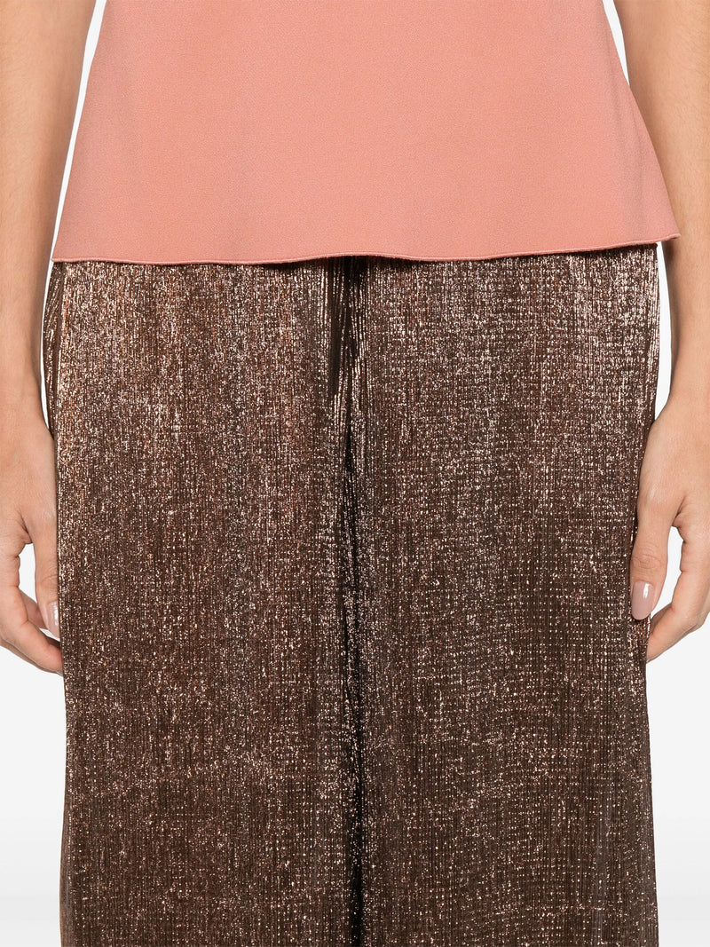 Froisse Lame Regular Waist Palazzo Pants