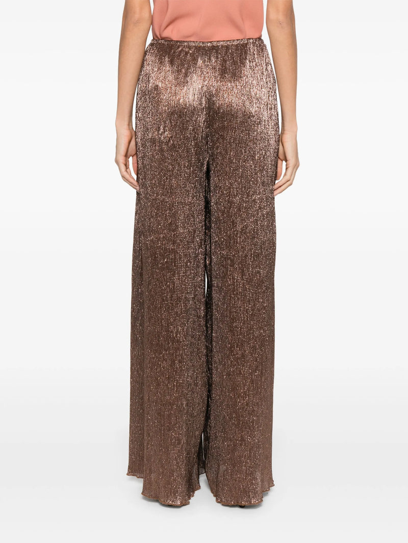 Froisse Lame Regular Waist Palazzo Pants