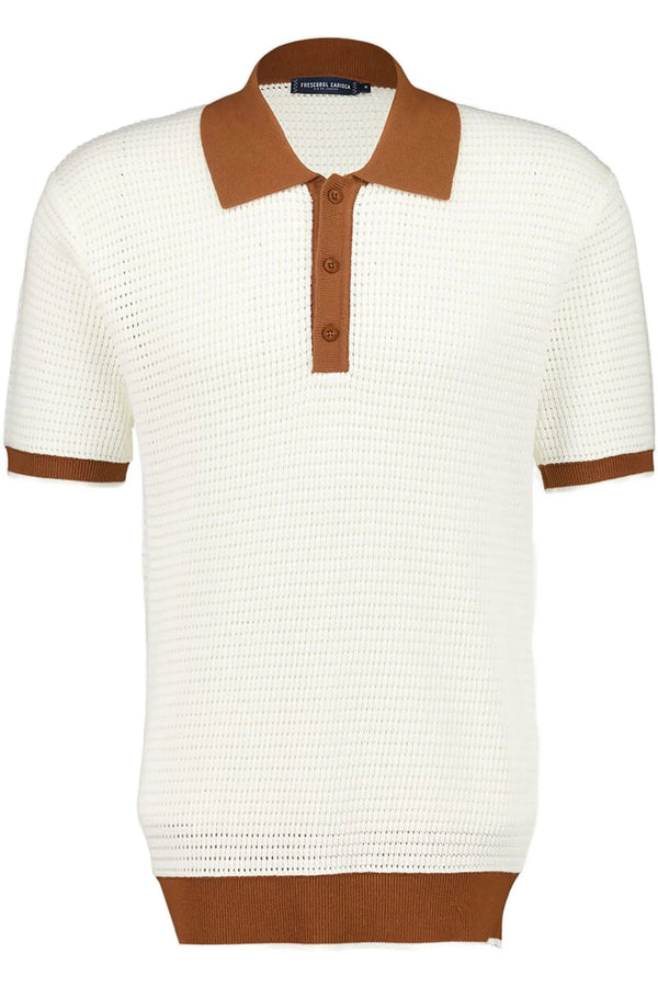 Vidal Cotton Crochet SS Buttoned Polo (Final Sale)