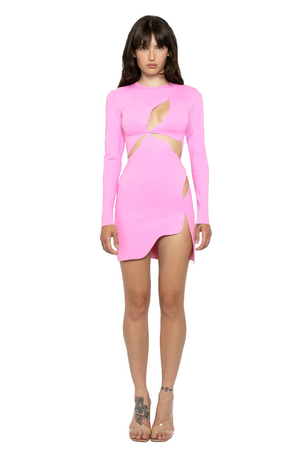 MOTHER OF ALL Ariel Long Sleeve Mini Dress Pink CURIO FAENA MIAMI