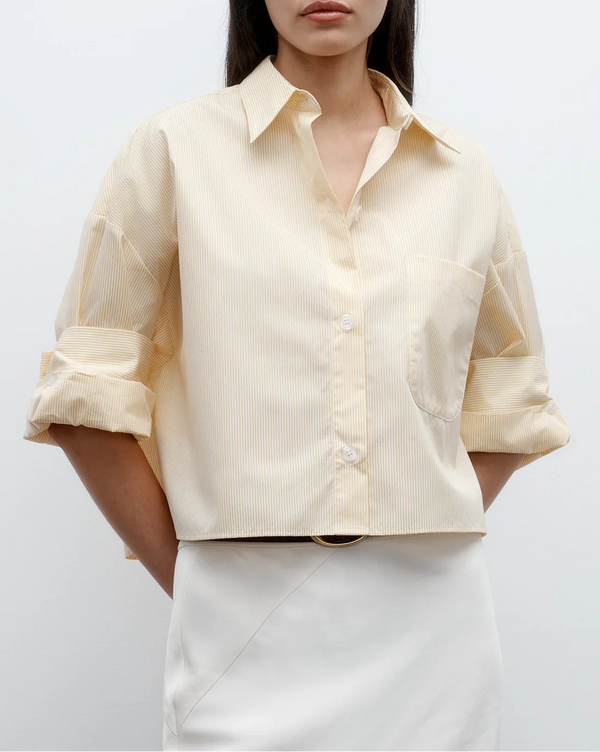 Next Ex In Cotton Banker Stripe Ivory/ Yellow