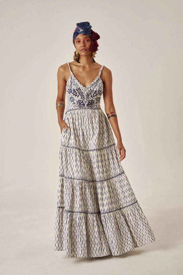 marieta dress ikat blue maxi dress summer dressing