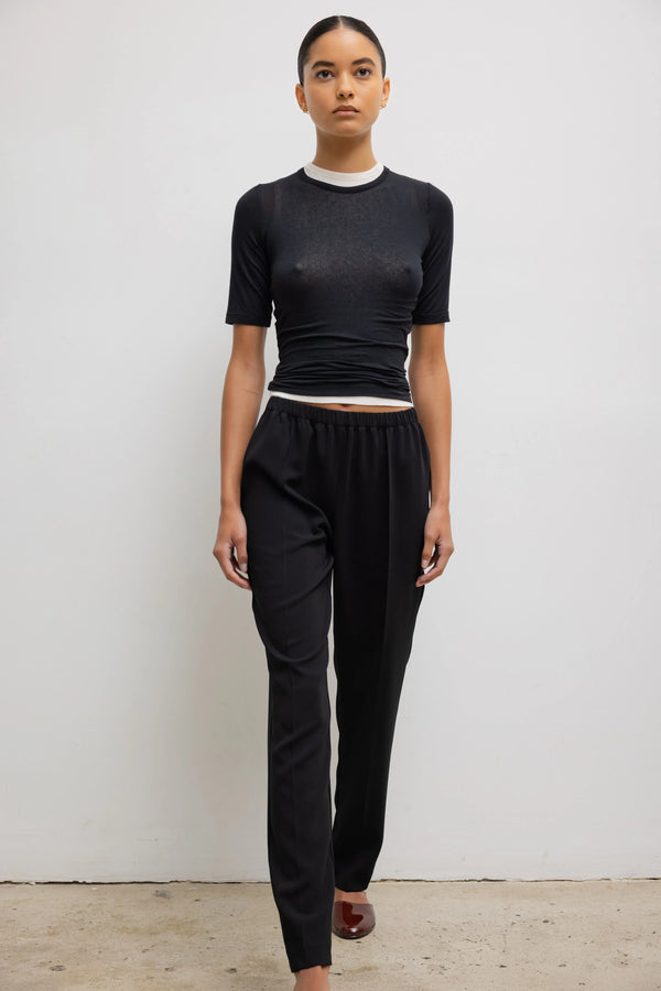 Julien Mid Sleeve Tee in Black