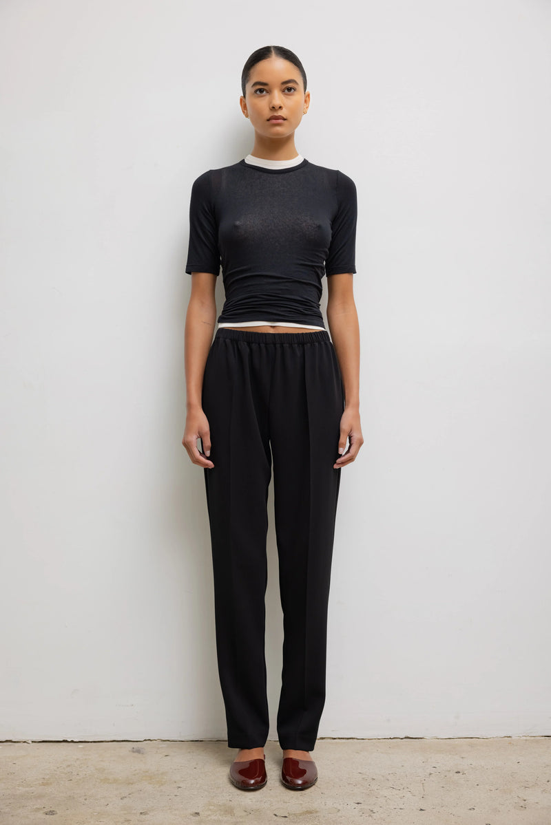 Julien Mid Sleeve Tee in Black