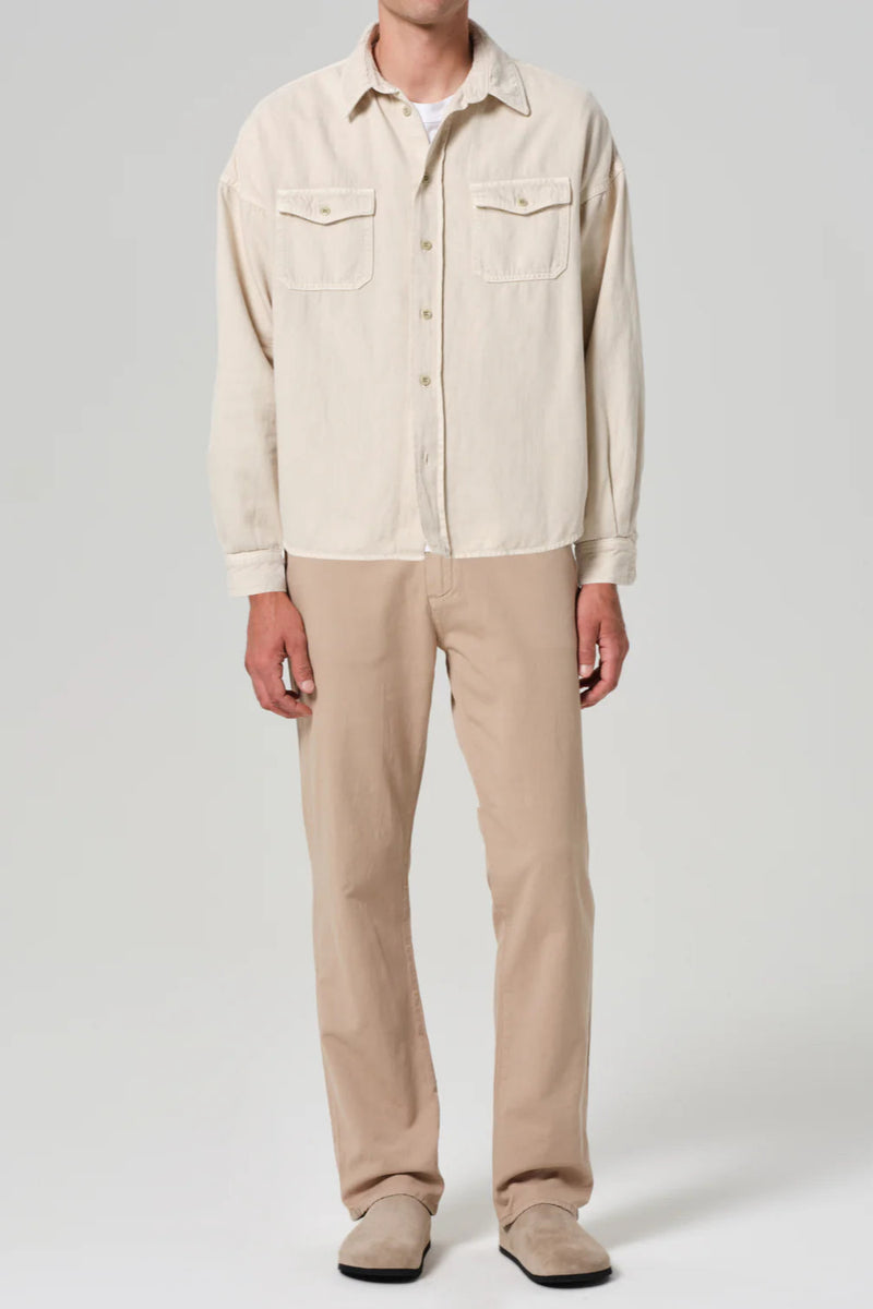 Elijah Jeans in Stretch linen Dark Khaki