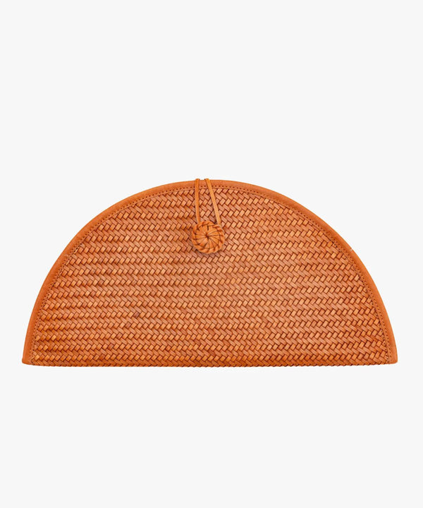 La Barca Leather Clutch Tan