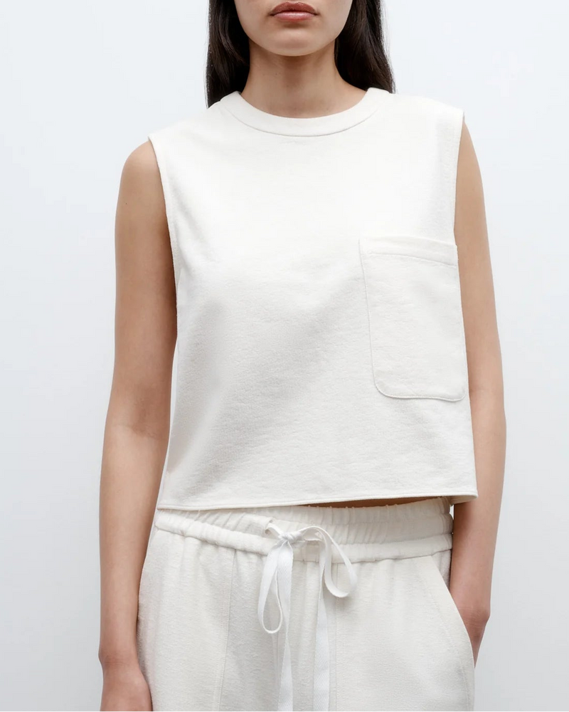 Cropped Muscle Tank Ivory