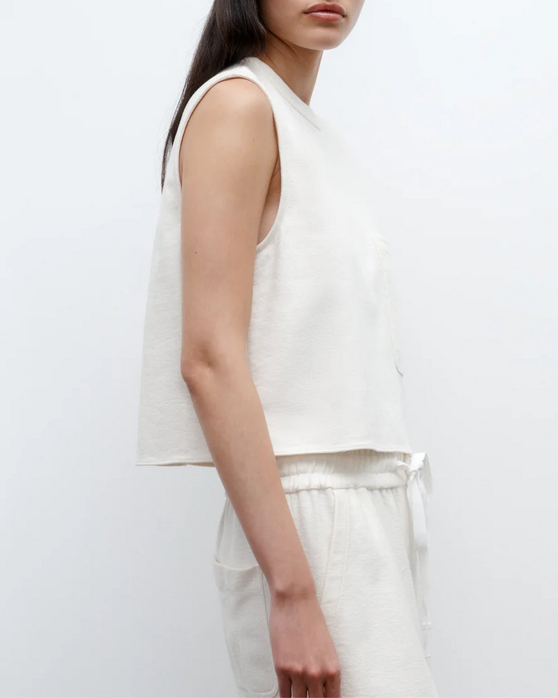 Cropped Muscle Tank Ivory