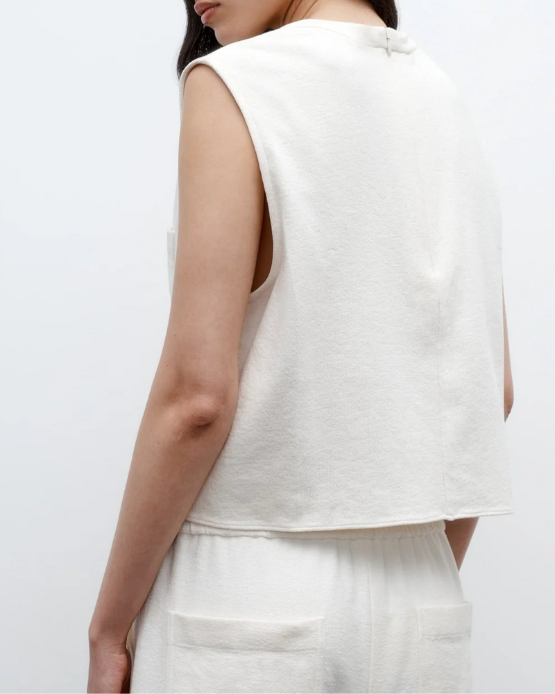 Cropped Muscle Tank Ivory