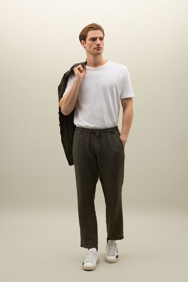 Man Trouser Drawstring Waist Green
