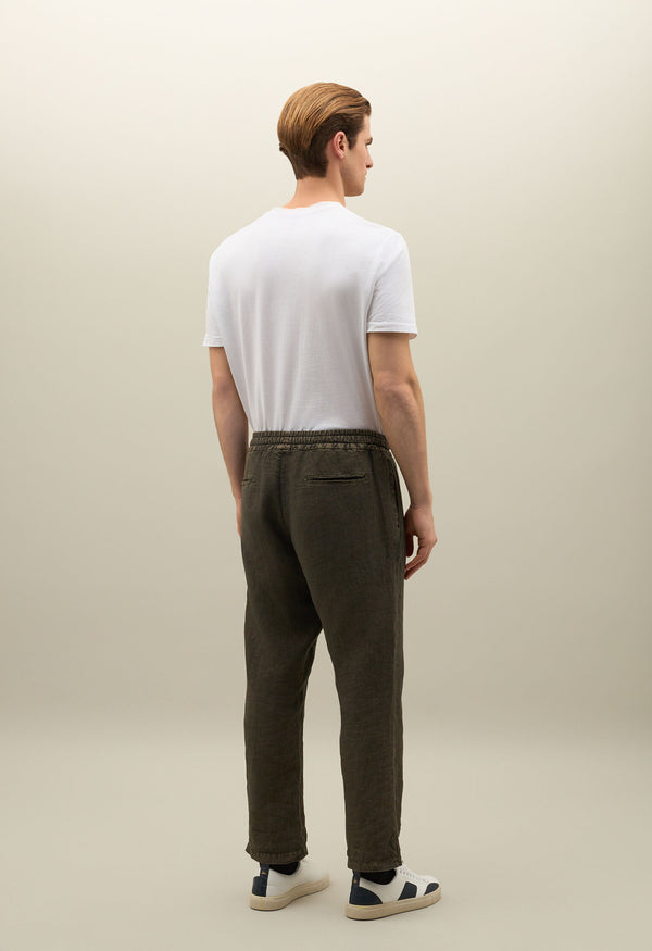 Man Trouser Drawstring Waist Green
