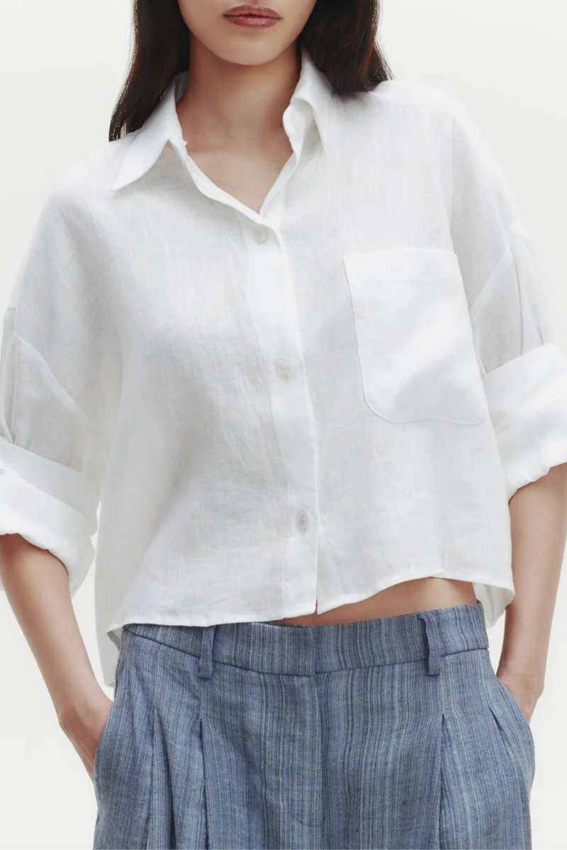 Next Ex Shirt in Delave Linen White