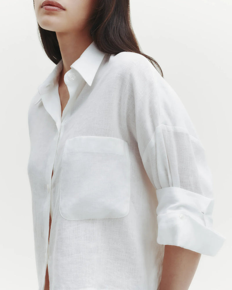 Next Ex Shirt in Delave Linen White