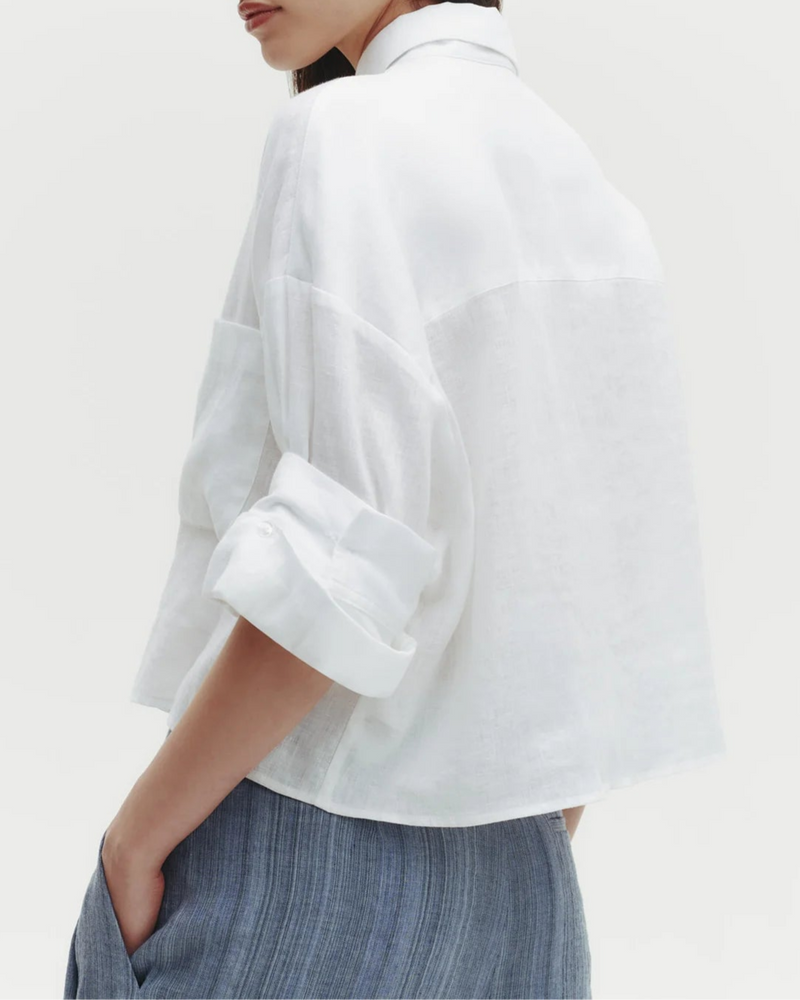 Next Ex Shirt in Delave Linen White