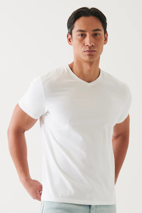 Pima Cotton Stretch V-Neck T-Shirt