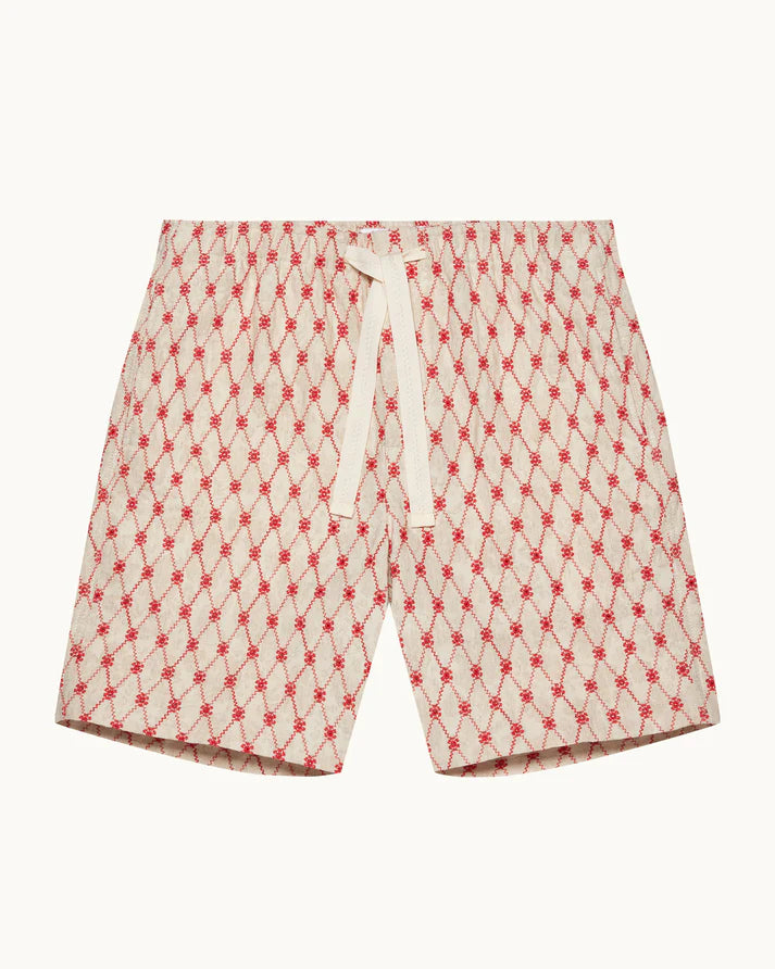 Alex Shorts Lattice Summer Red-White Sand