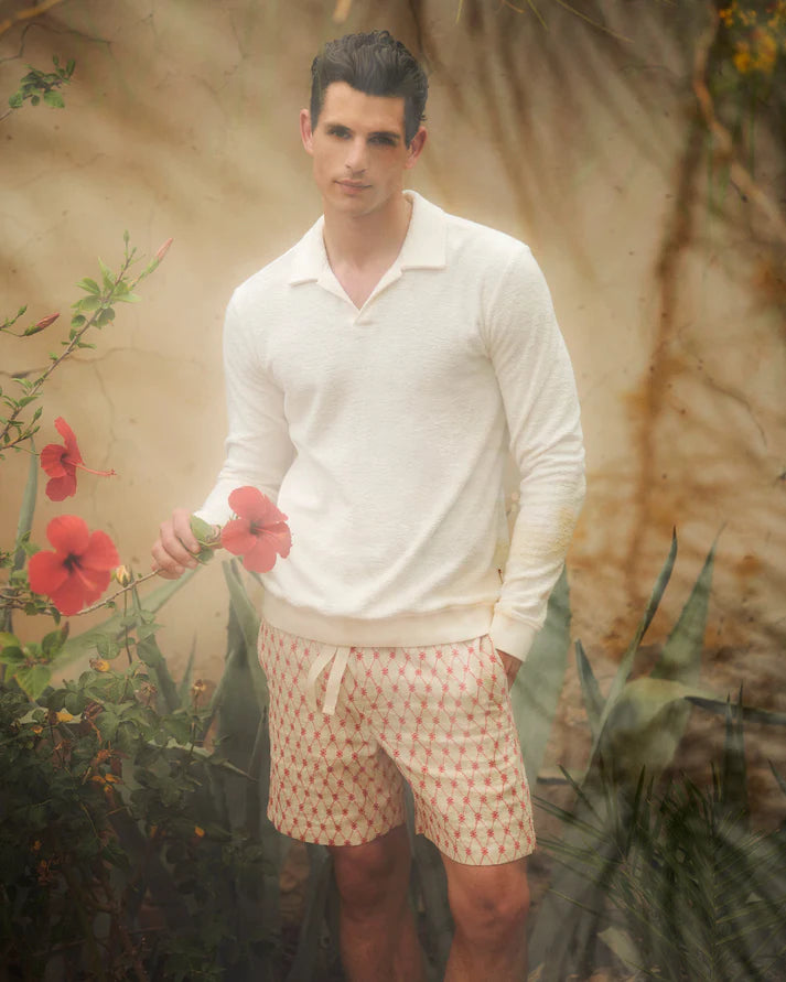 Alex Shorts Lattice Summer Red-White Sand