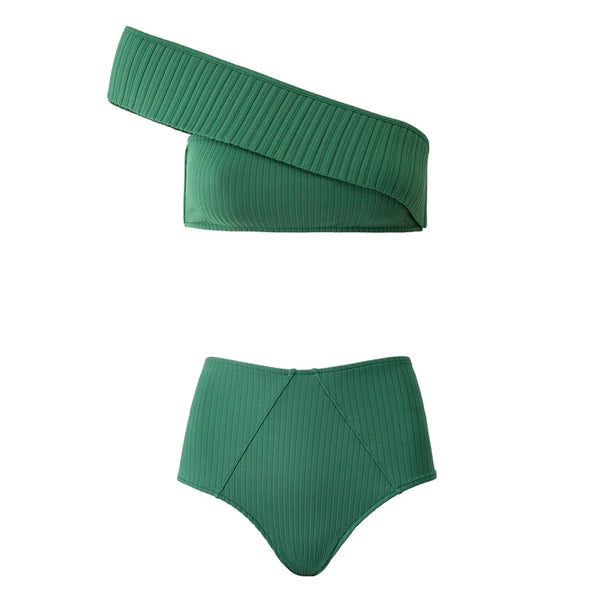 Denize Green Ribbed Bikini
