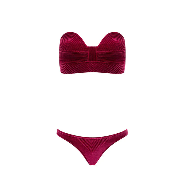 Maria Bikini Pants Cherry Pink Velvet