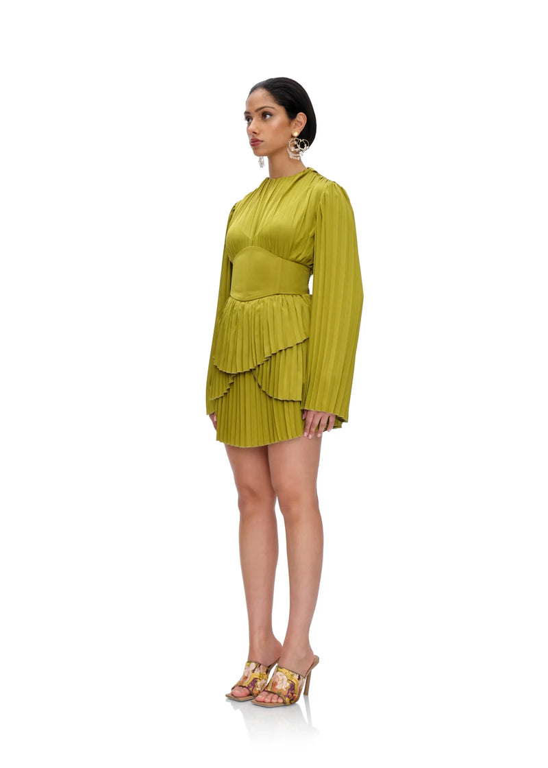 Lenti Pleated Mini Dress