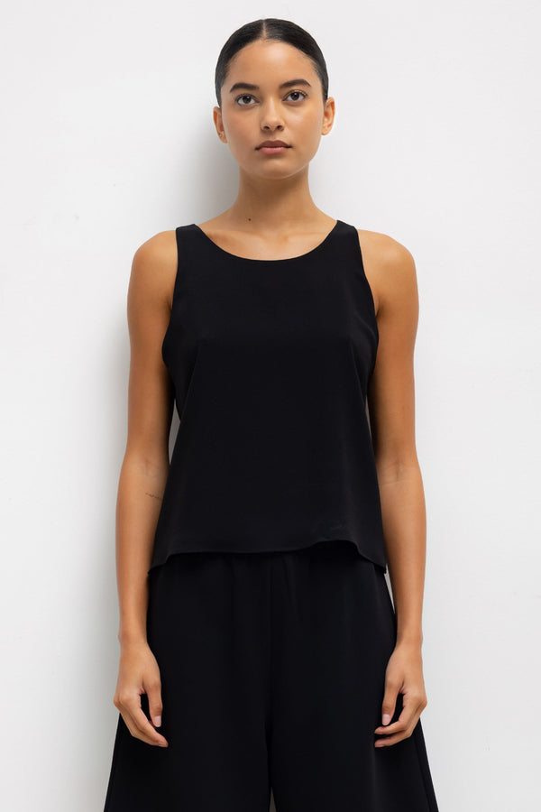 Ari High Neck Tank Black