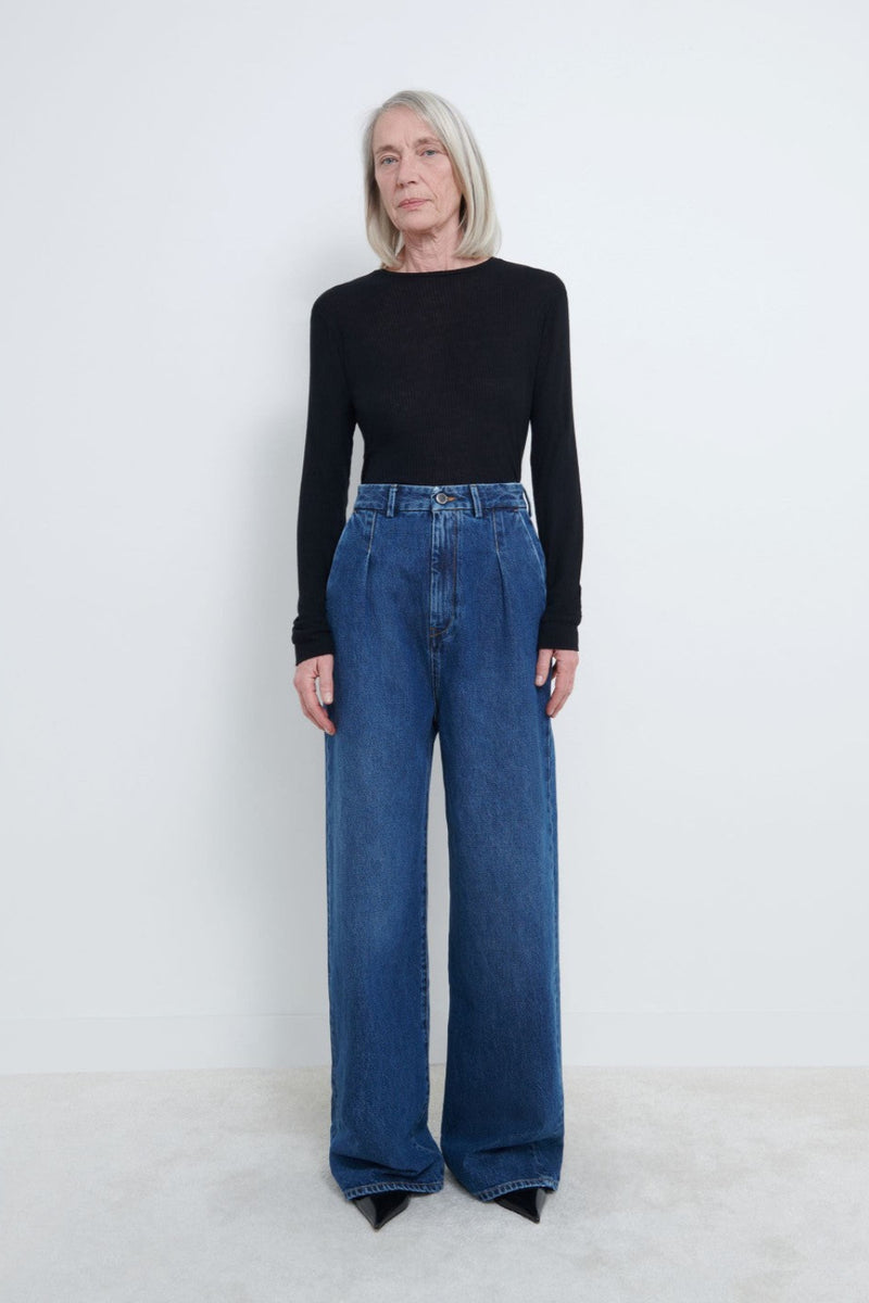 LOULOU STUDIO Attu Wide Leg Denim Pants WOMEN'S JEANS CURIOVIBE, CURIO, FAENA, BAZAAR, MIAMI, SUMMER