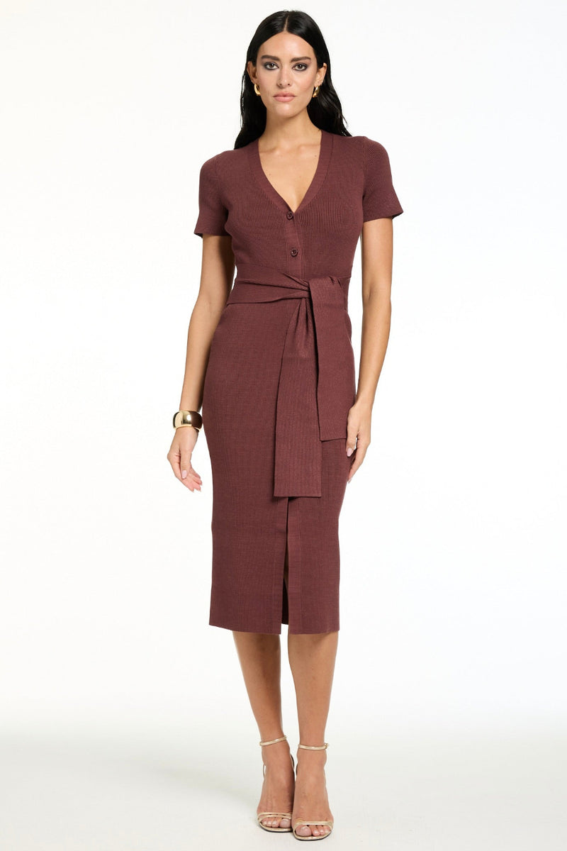 Agnes Short Sleeve Cardi Dress Deep Spice