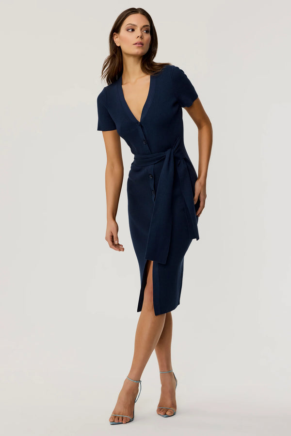 Agnes Short Sleeve Cardi Dress Navy