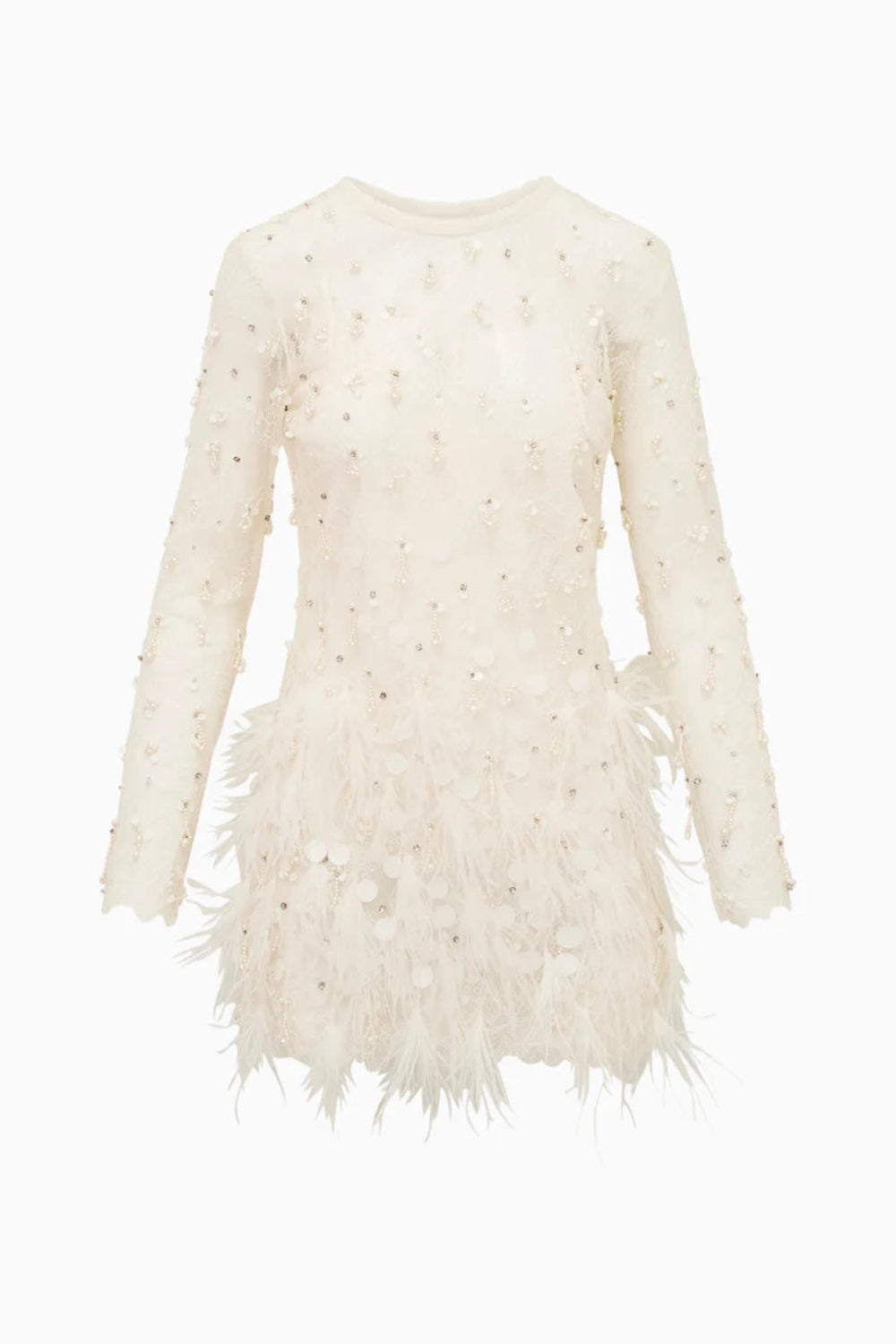 Alouetta Embellished Lace Mini Dress 0 / Ivory