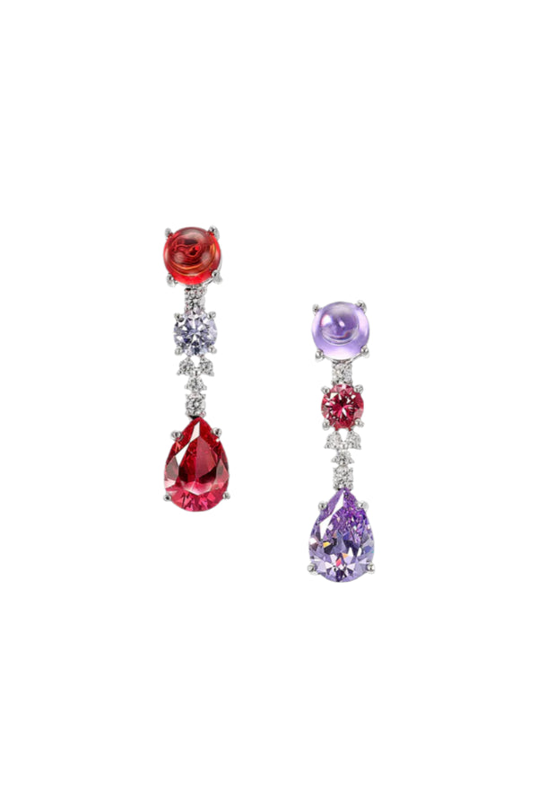 Lavender Ruby Tutti Frutti Earrings