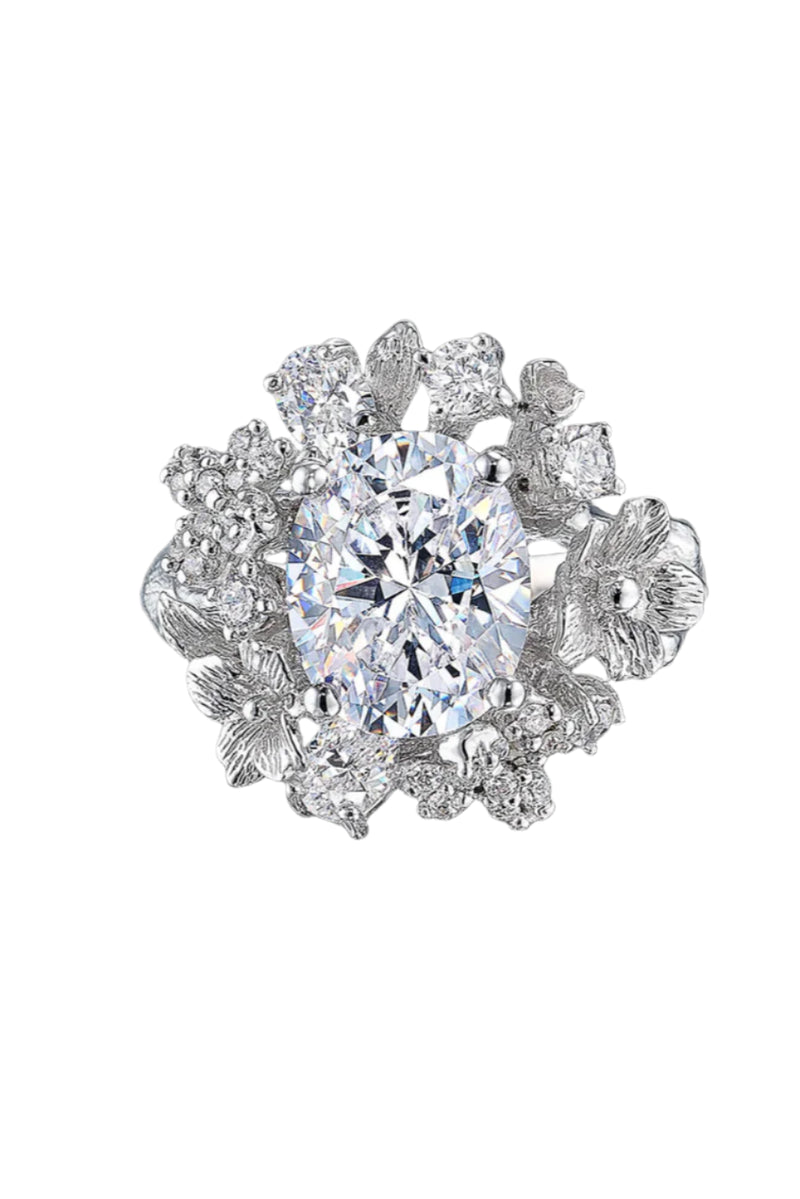 White Posy Diamond Ring