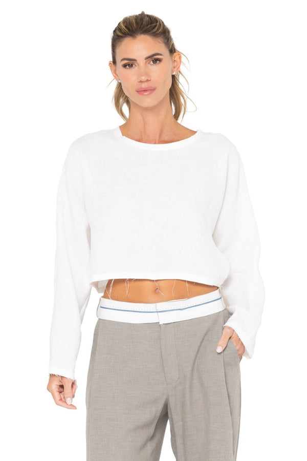 JUST BEE QUEEN Anja Top Linen WOMEN'S TOPS CURIOVIBE, CURIO, FAENA, BAZAAR, MIAMI, SUMMER