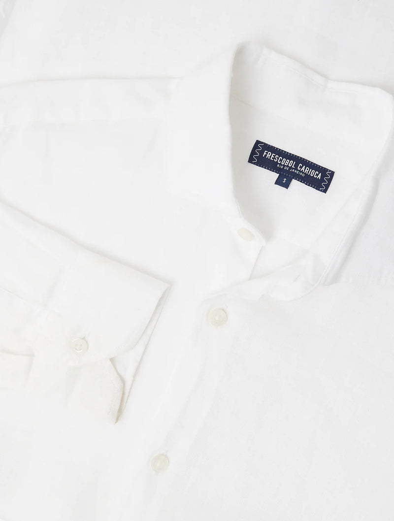 Antonino Linen Shirt LS White