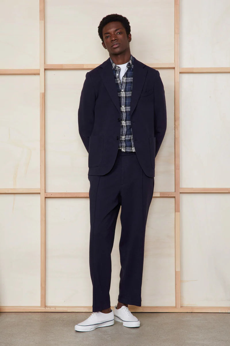 Arthus Italian Jersey Cotton Wool Jacket Dark Navy