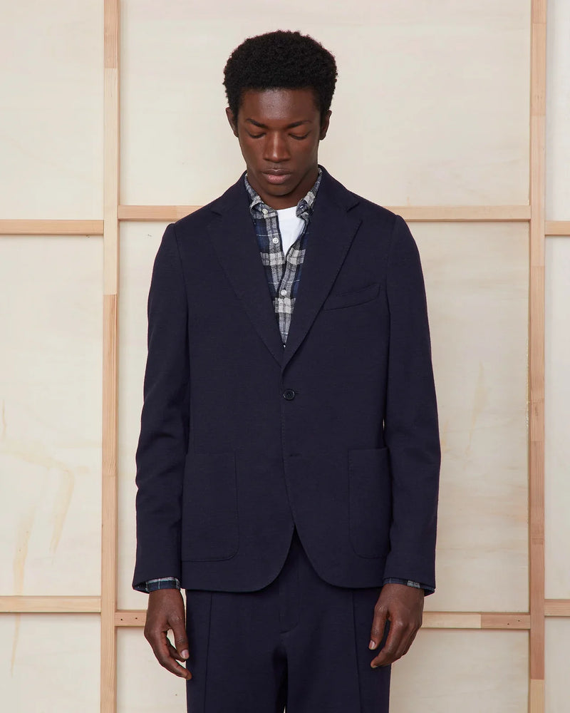 Arthus Italian Jersey Cotton Wool Jacket Dark Navy